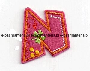 literka haftowana termoprzylepna  N