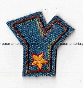 literka haftowana termoprzylepna  jeans  Y (1)