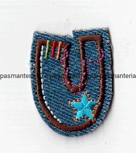 literka haftowana termoprzylepna  jeans  U (1)