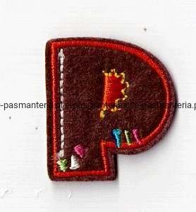literka haftowana termoprzylepna  P