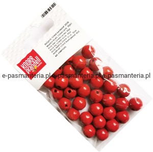 korale drewniane fi 12mm 30szt czerwone KNORR 21-6011225
