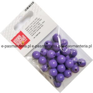 korale drewniane fi 12mm 30szt fioletowe KNORR 21-6011262