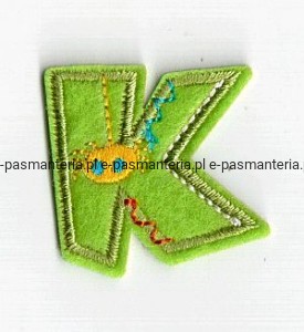 literka haftowana termoprzylepna  K