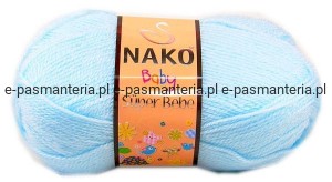 włóczka  NAKO SUPER  BEBE 50g kolor: 23072 / jasny błękitny #