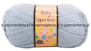 włóczka  NAKO SUPER  BEBE 50g kolor: 4895 / jasny popielaty