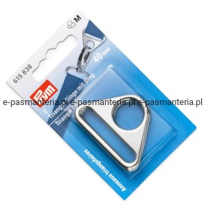 Trójkątne pierścienie do torebek 40mm srebrne 2szt PRYM 615838 .