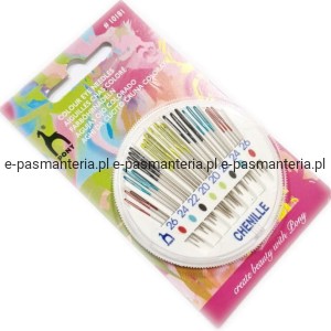 IGŁY DO HAFTU OSTRE KOLOROWE 20-26 PONY 10181 (24szt) 
