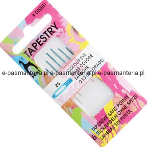 igły do haftu bez czubka z kolorowym uchem 26" PONY 05881 .