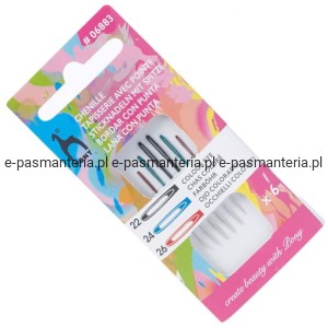 igły do haftu ostre z kolorowym uchem 22-26" PONY 06883 .