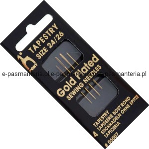 igły do haftu pozłacane PONY 24/26 bez czubka 06007 .