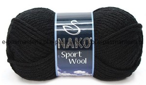 włóczka SPORT WOOL kolor:217 / czarny