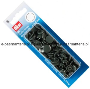 napy plastikowe COLOR SNAPS  fi 12,4mm PRYM 393109 popielate ,