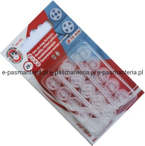 zatrzaski plastikowe 3 (10mm) przeźroczyste 20szt  