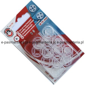 zatrzaski plastikowe 6 (15mm) przeźroczyste  9szt