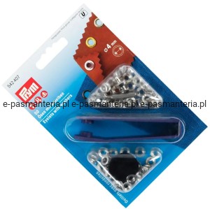 oczka do tkanin,jeansu fi 4mm srebrne PRYM 542407 .