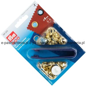 oczka do tkanin,jeansu fi 8mm złote 24szt PRYM 541375 .