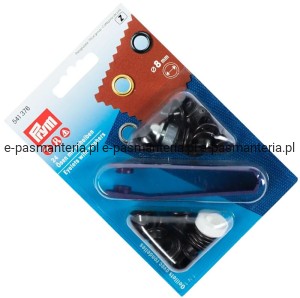 oczka do tkanin,jeansu fi 8mm czarne 24szt  PRYM 541376 .