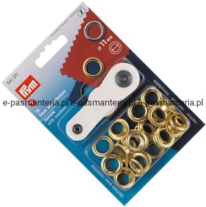 oczka do tkanin,jeansu fi 11mm złote 15szt  PRYM 541371 .