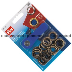 oczka do tkanin,jeansu fi 14mm stary mosiądz 10szt PRYM 541364 .