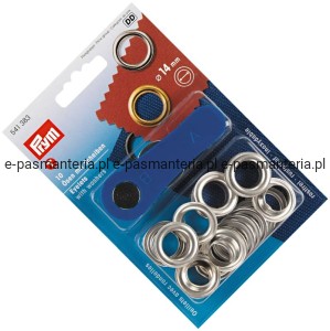 oczka do tkanin,jeansu fi 14mm srebrne PRYM 541383 .