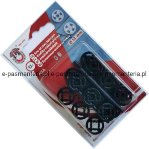 zatrzaski plastikowe  5 ( 13  mm) czarne  12szt 