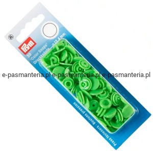 napy plastikowe COLOR SNAPS  fi 12,4mm PRYM 393114 zielone .