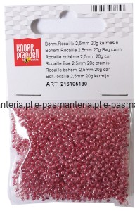 koraliki szklane 2,5mm kol karminowy przeźroczysty 20g 216105130