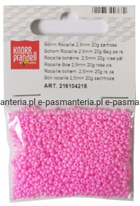 koraliki szklane 2,5mm kol różowy 20g 216104215
