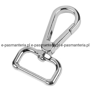 Karabińczyk metalowy 30x45mm kol. srebrny