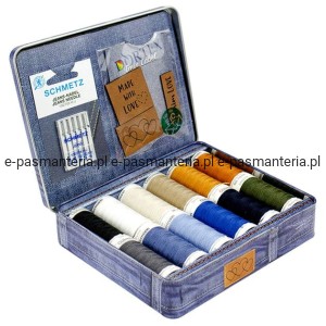 zestaw nici jeans 12kol. 100mb +igły  GUTERMANN 799782