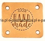 etykieta skórzana "hand made" 06 cognac 32x38mm