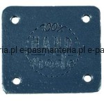 etykieta skórzana "hand made" 15 granatowa 32x38mm 