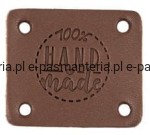 etykieta skórzana "hand made" 04 czekolada 32x38mm