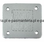 etykieta skórzana "hand made" 14 popielata 32x38mm w2
