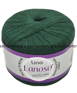 włóczka LANOSOS LINO kol. 930 / zieleń butelkowa