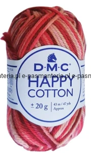 włóczka HAPPY COTTON DMC 652 /czerwono-różowy