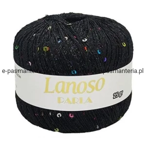 Włóczka LANOSO PARLA z cekinami kol. 6051 / czarny multi
