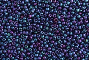 koraliki szklane TOHO TR-08 kol. 505 metalizowany mieniący ciemny morski 3mm 10g.