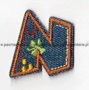 literka haftowana termoprzylepna  jeans  N 