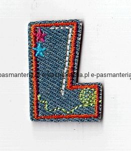 literka haftowana termoprzylepna  jeans  L 