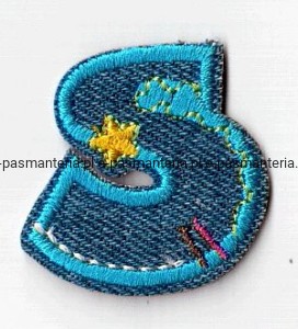 literka haftowana termoprzylepna  jeans  S (1)
