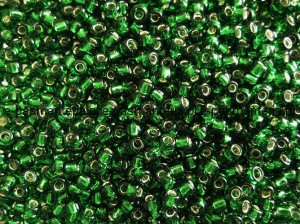 koraliki szklane TOHO TR-08 kol. 27B metaliczna zieleń 3mm 10g