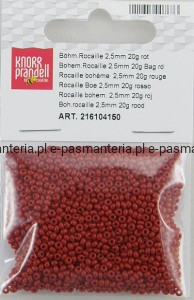 koraliki szklane 2,5mm kol ciemny czerwony 20g 216104150