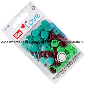 napy plastikowe COLOR SNAPS  fi 12,4mm PRYM 393005 .